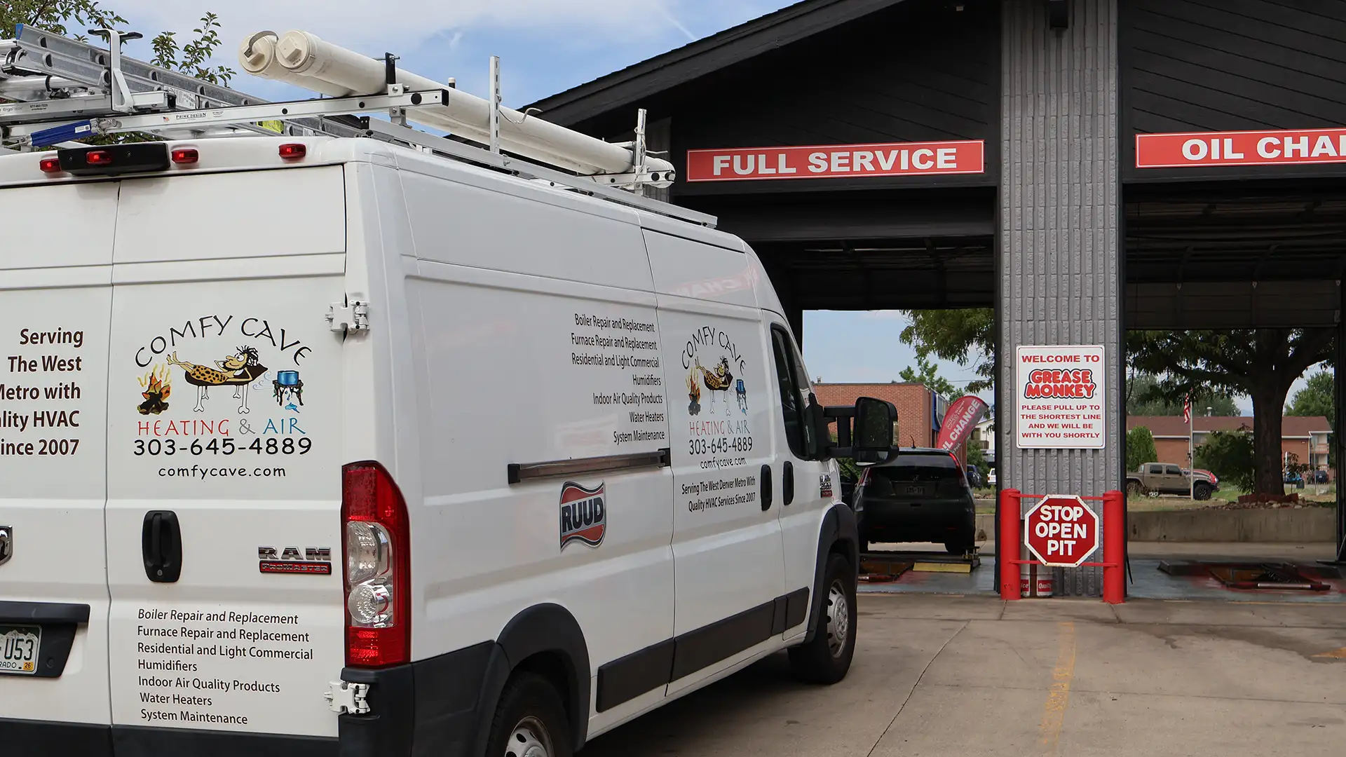Van going to get a full fleet service at Oilex Grease Monkey