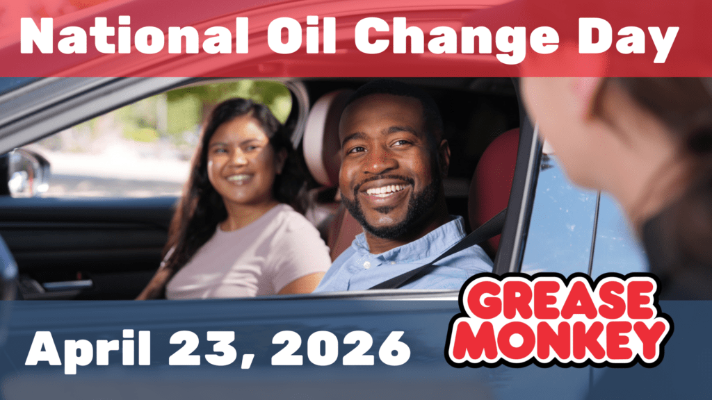 Customers arriving for National Oil Change Day Grease Monkey