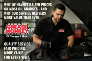 Grease Monkey technician performing Full Service Oil Changes