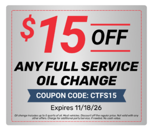 15 dollars off any full service oil change coupon