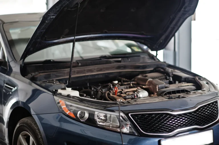 car hood open for service